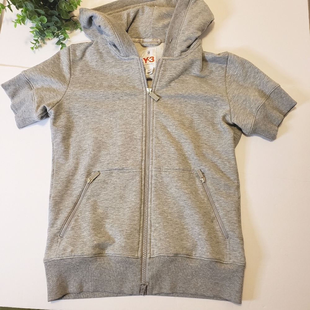 Adidas Y-3 Yamamoto Grey Short Sleeve Hoodie